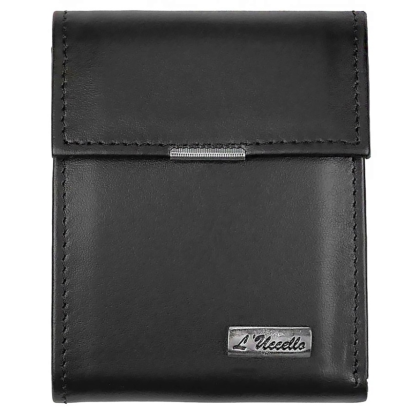 Изображение товара L'UCCELLO Кардхолдер из натуральной кожи, Цвет: Черный; размер: 11x9x2