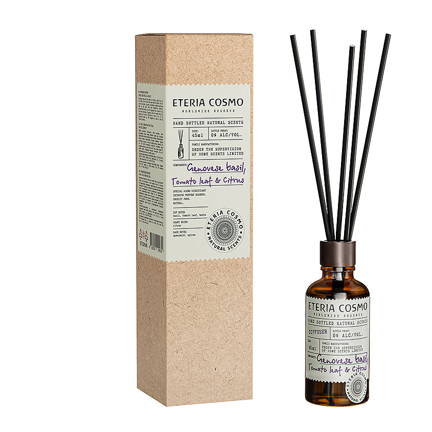Изображение товара Ароматический диффузор Базилик томатный лист цитрус 45 мл ETERIA COSMO