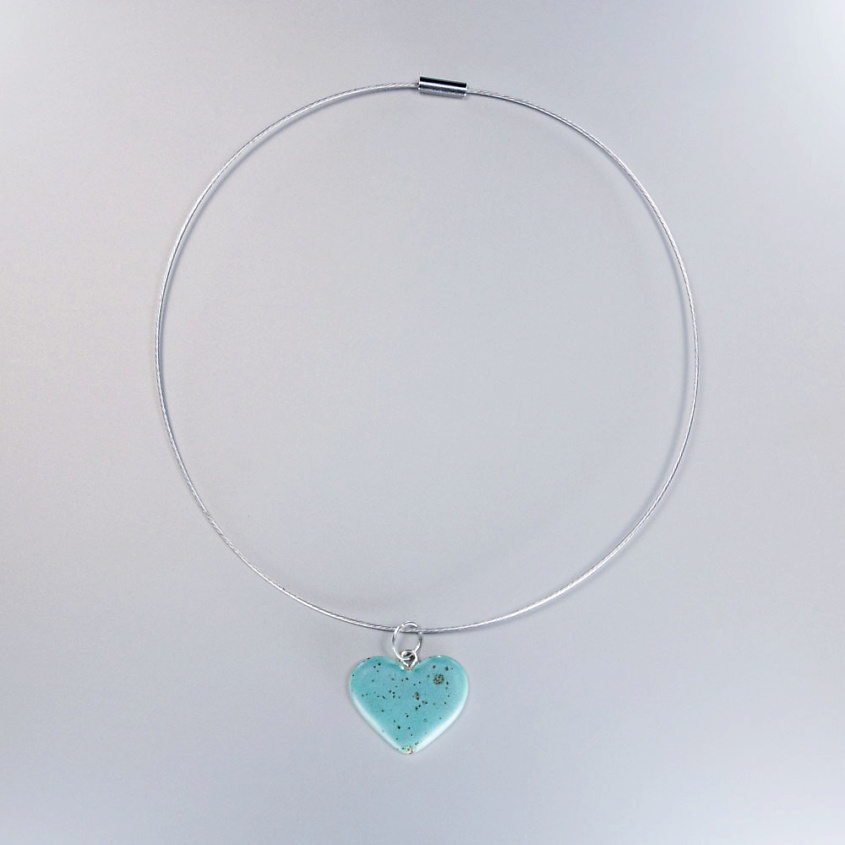 Изображение товара Колье с подвеской авторское Люблю Бирюза сердце Л - La Palme