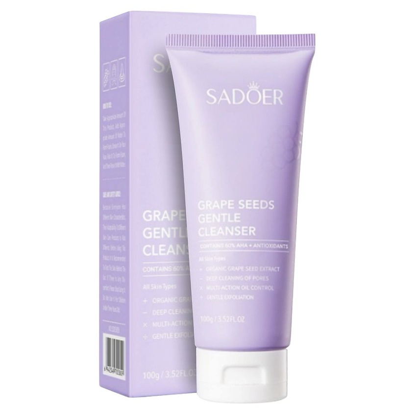 Изображение товара SADOER Средство для умывания увлажняющее с маслом из виноградных косточек, 100 гр.