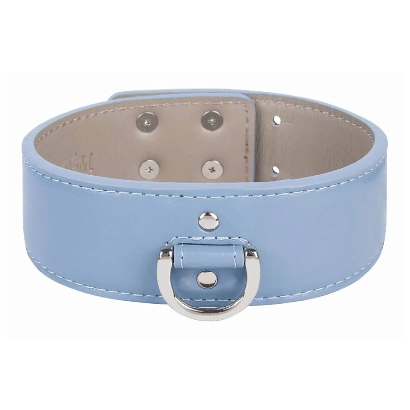 Изображение товара Женский натуральный кожаный чокер с регулировкой и декоративным полуколечком