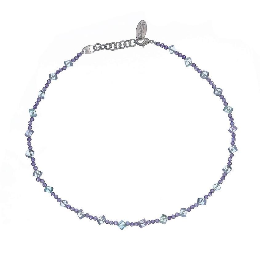 Изображение товара Колье Lanzerotti Ispirazione с натуральными флюоритом и аметистом сиреневое