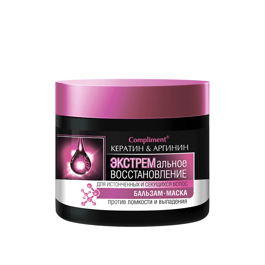 Изображение товара Бальзам-маска для волос COMPLIMENT Keratin Arginine 300 мл для восстановления и защиты