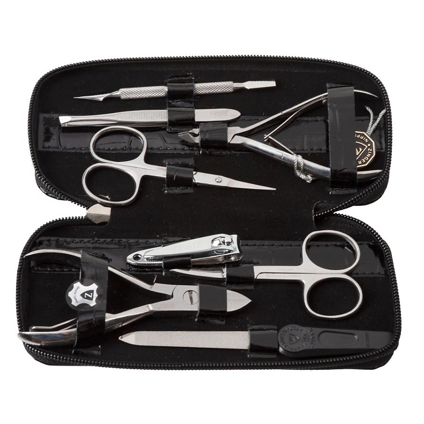 Изображение товара ZINGER Маникюрный набор 8 предметов MS-71063 на молнии 8 предметов, Серебряный