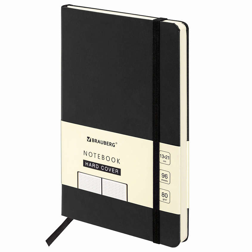 Изображение товара Блокнот BRAUBERG ULTRA А5 96 листов черный классика для записей и планирования
