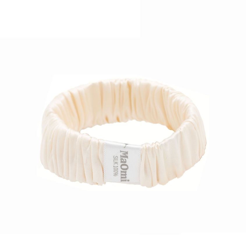 Изображение товара MAOMI Резинка для волос из натурального шёлка "UNO-20", Слоновая кость (Ivory)
