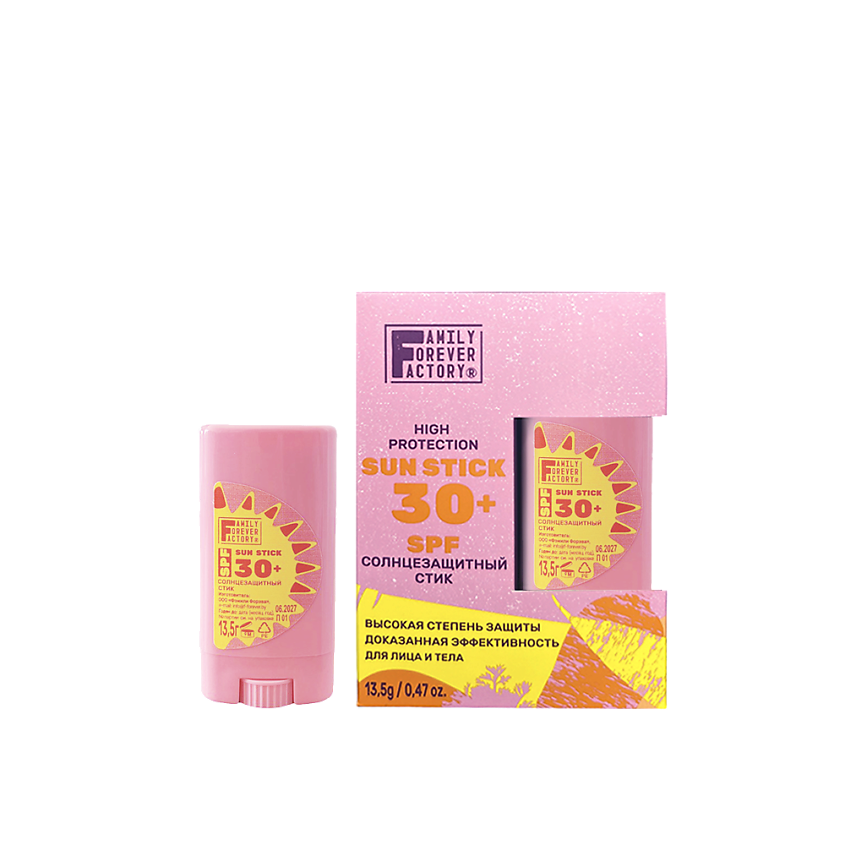 Изображение товара FAMILY FOREVER FACTORY Стик Солнцезащитный SPF30 Sun Care, 14 г