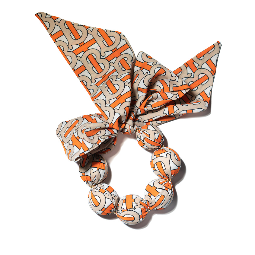 Изображение товара MAOMI Браслет из шёлка "Туаль", цвет: Оранжевый, бежевый