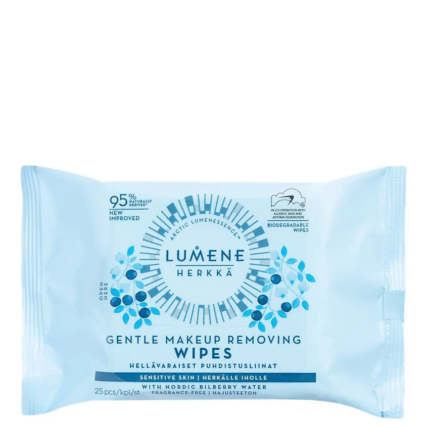 Изображение товара LUMENE Деликатные влажные салфетки для снятия макияжа Gentle Makeup Removing Wipes, 25 шт.