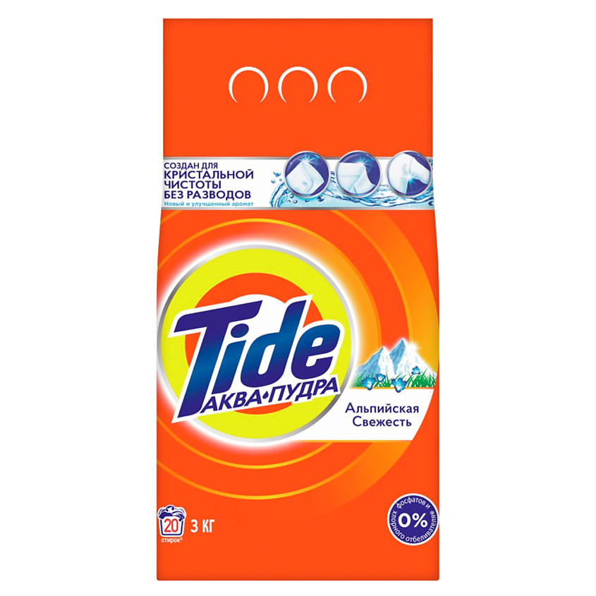 Изображение товара TIDE Порошок для автоматической стирки Альпийская Свежесть 3 кг
