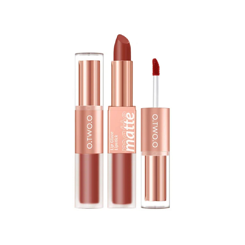 Изображение товара O.TWO.O Матовая губная помада и вельветовый тинт 2в1, #L07 (Rose)