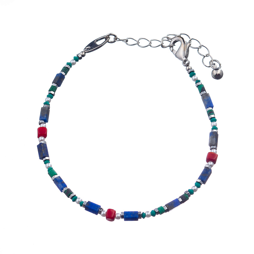 Изображение товара Браслет Crespino с кораллом лазуритом и малахитом женский 21 размер