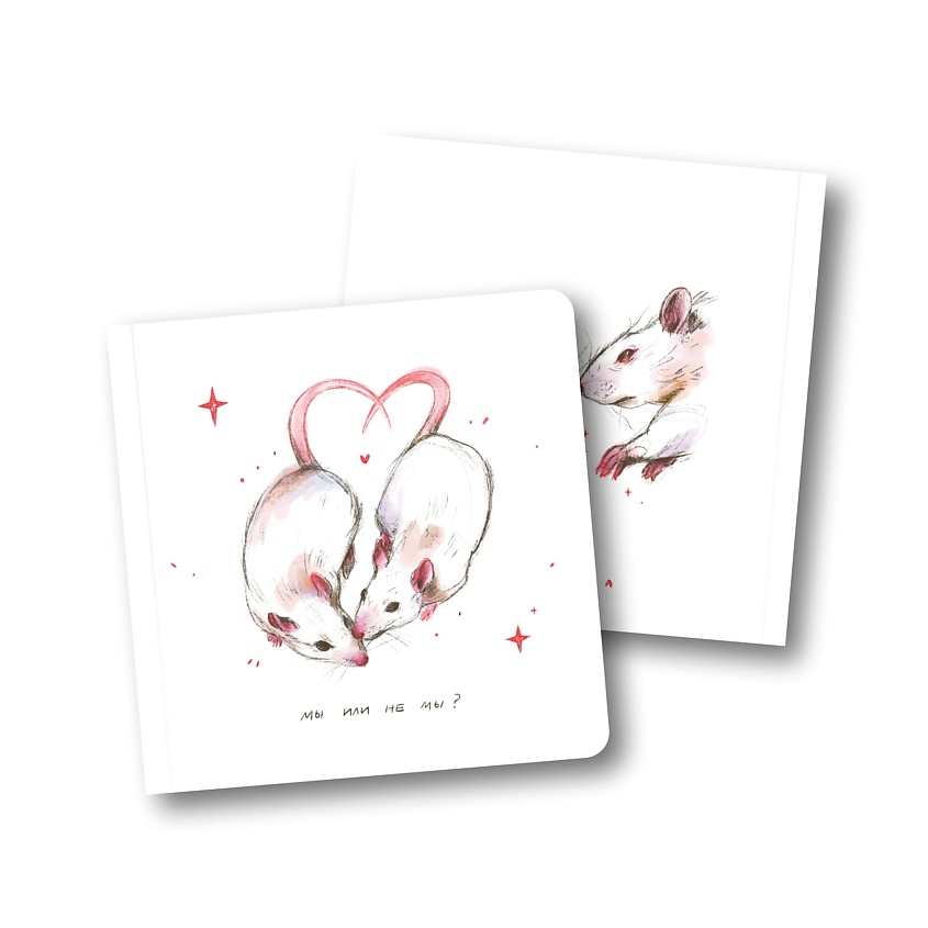 Изображение товара Блокнот в точку квадратный Крысята 13x13 см 120 страниц с защитной ламинацией