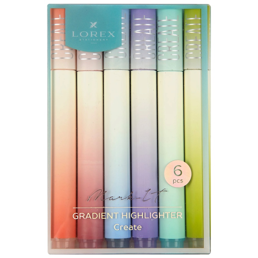 Изображение товара Набор текстовыделителей LOREX MARK-IT CREATE 6 пастельных цветов 1-4 мм