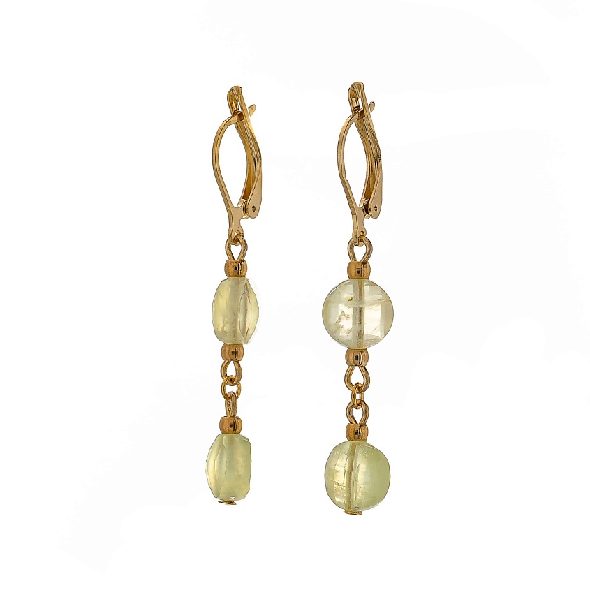 Изображение товара Серьги LANZEROTTI Ispirazione с натуральным флюоритом зеленого цвета