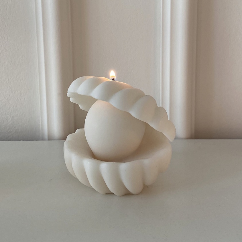 Изображение товара INSIDE YOU Свеча интерьерная "Жемчужная раковина", 9см