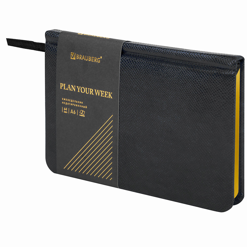 Изображение товара BRAUBERG Еженедельник А6 Iguana, Черный
