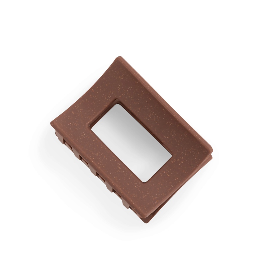 Изображение товара KOSMOSHTUCHKI Заколка - краб для волос прямоугольный малый БИО, Коричневый