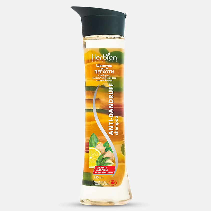 Изображение товара HERBION Шампунь против перхоти с Имбирем, маслом Чайного Дерева и соком Лимона, 250 мл