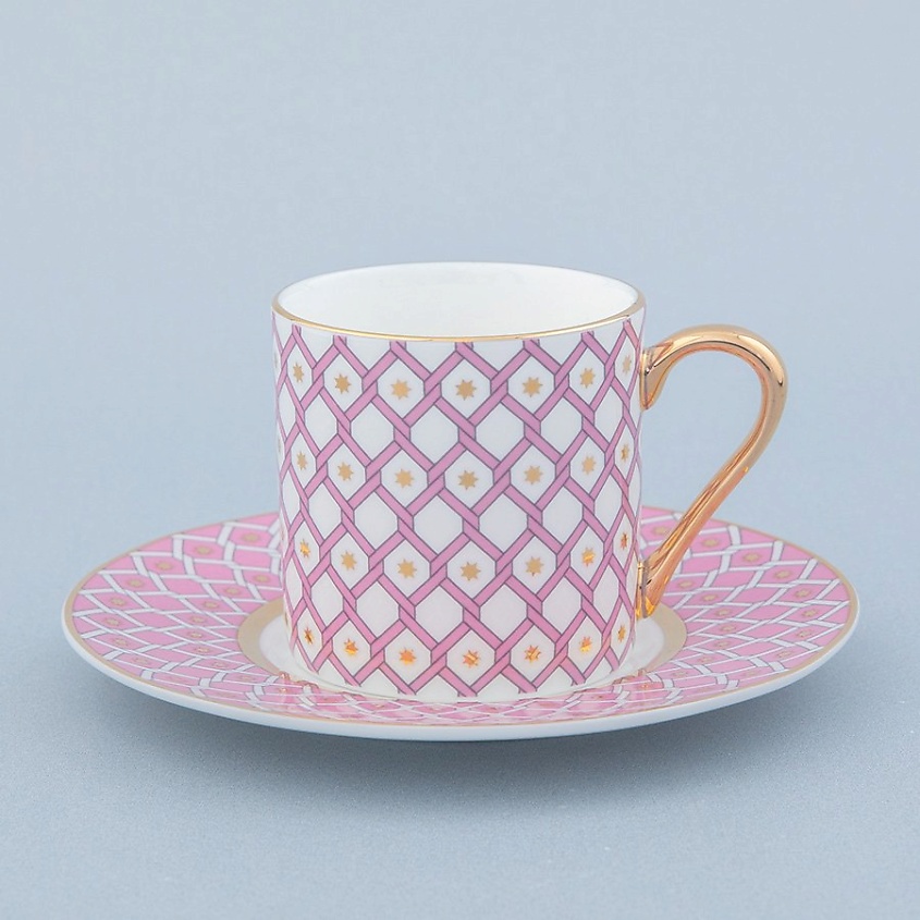 Изображение товара ИМПЕРАТОРСКИЙ ФАРФОРОВЫЙ ЗАВОД Чашка с блюдцем кофейная "Астра", 1 шт.