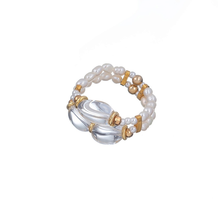 Изображение товара LANZEROTTI Кольцо, Splendore, стрейч, с жемчугом и хрусталем, размер: 18