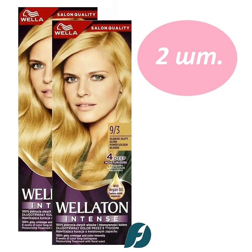 Изображение товара WELLA Cтойкая крем-краска для волос WELLATON, 9/3 Золотой Блондин