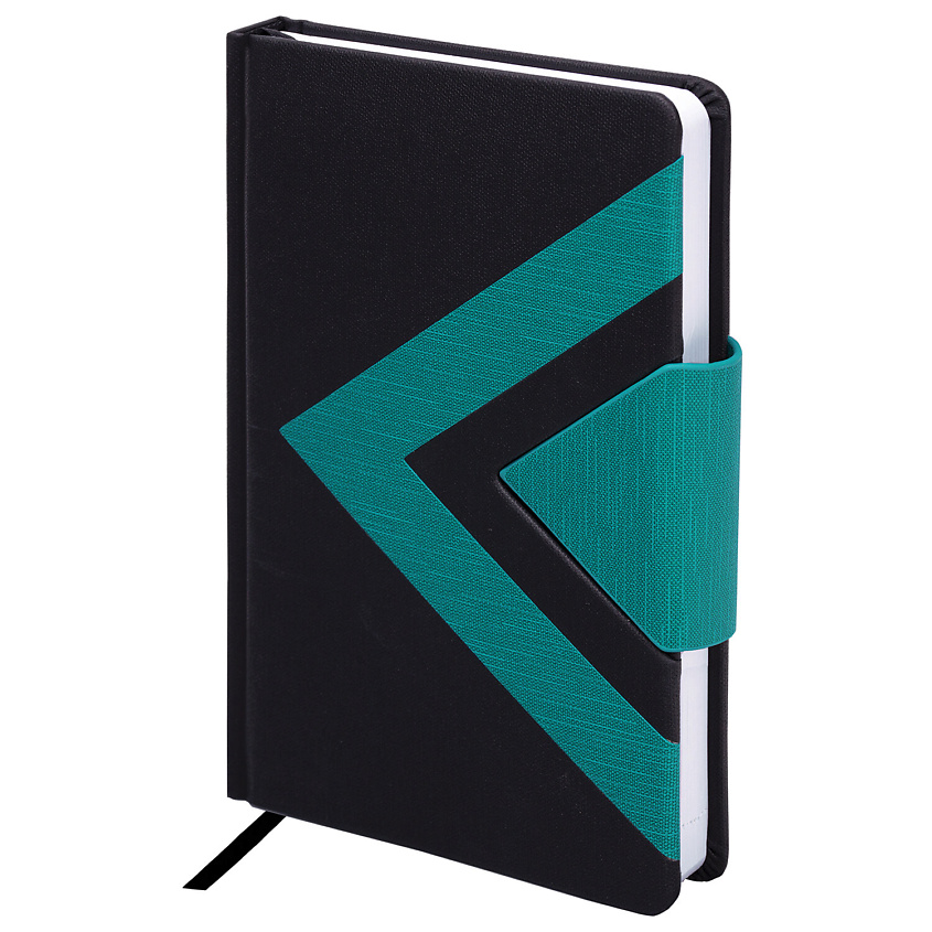 Изображение товара BRAUBERG Ежедневник недатированный А5 Waves Черный с твердыой обложкой