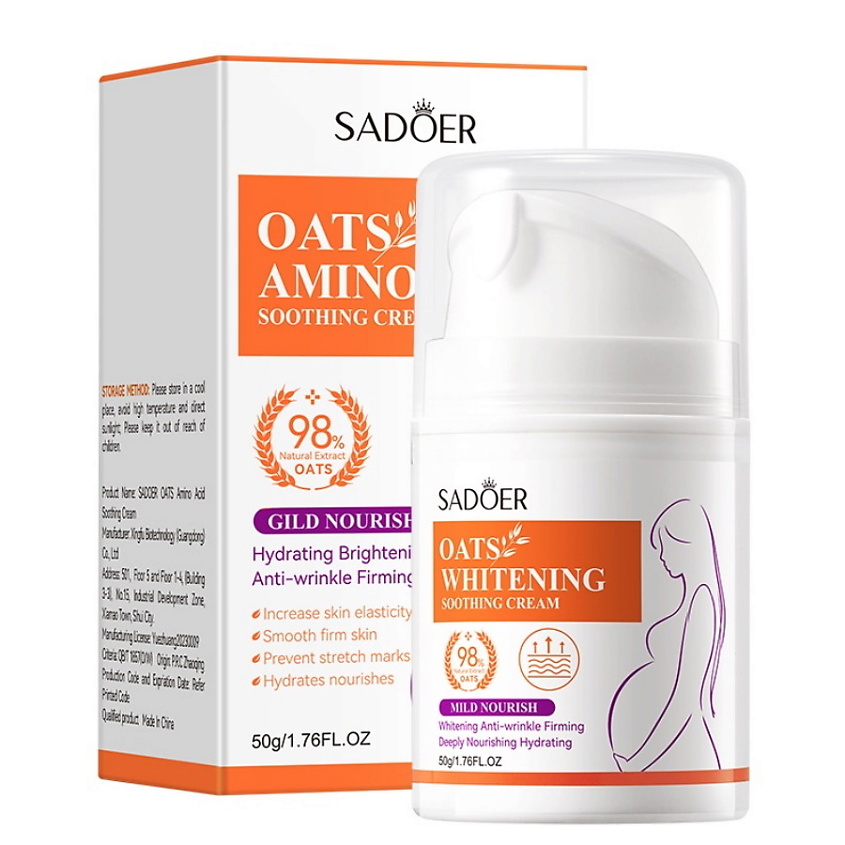 Изображение товара SADOER Крем для лица успокаивающий с экстрактом овса и аминокислотами, 50 гр.