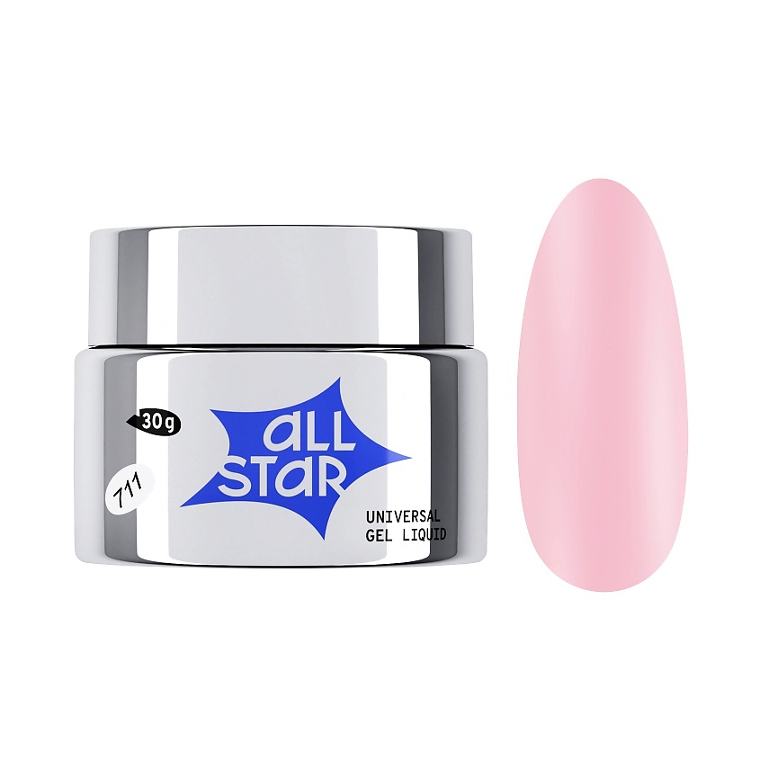 Изображение товара ALL STAR PROFESSIONAL Гель скульптурный низкой вязкости, 30 гр; цвет: Milky Pink 711 Молочно-розовый