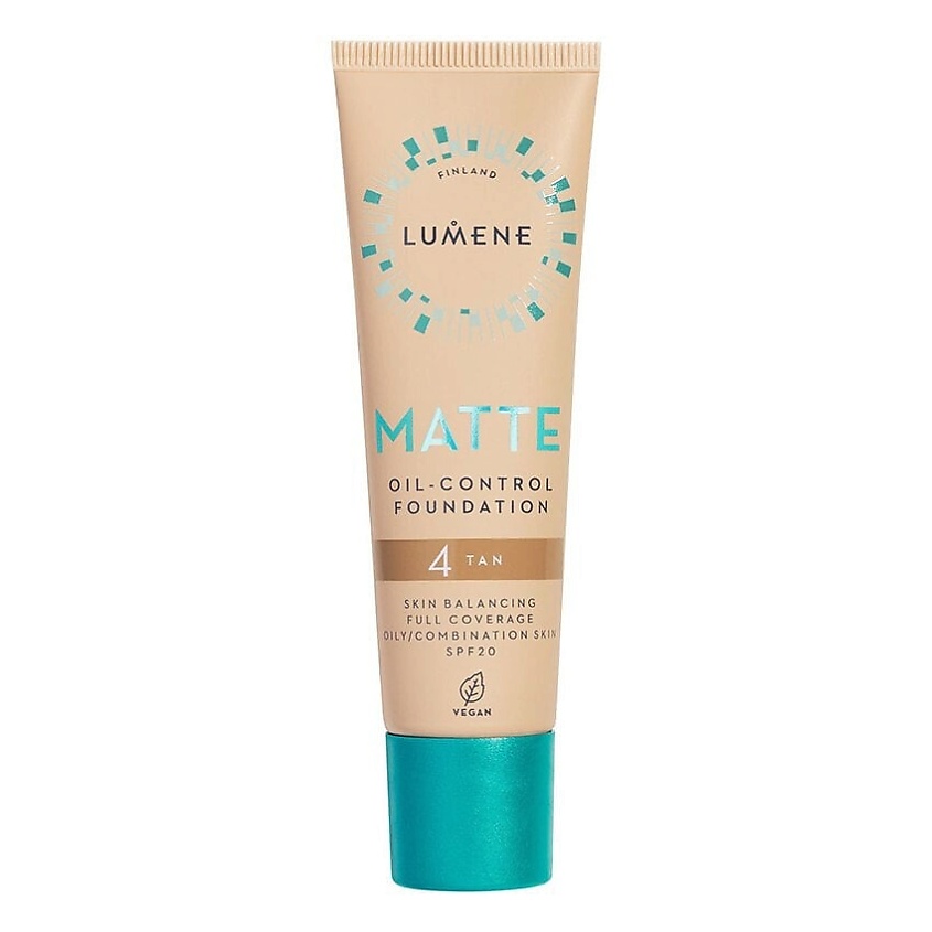 Изображение товара LUMENE Матирующий тональный крем Matte Oil-Control Foundation SPF20, Оттенок: 4 Tan