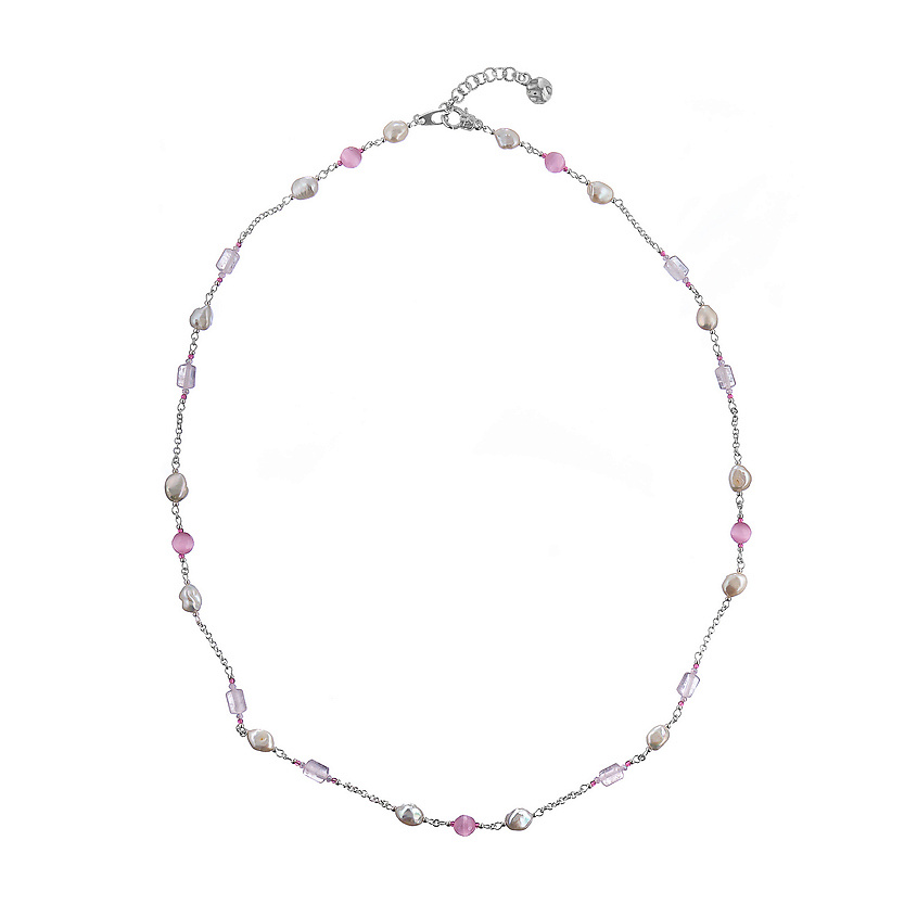Изображение товара LANZEROTTI Колье, Monroe, розовый кварц, жемчуг, кошачий глаз, LZ-23.07-233