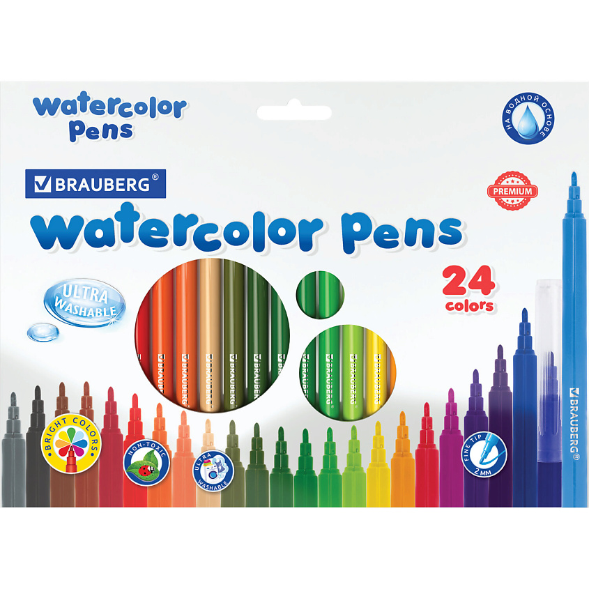 Изображение товара BRAUBERG Фломастеры PREMIUM 24 цвета, 1 шт.