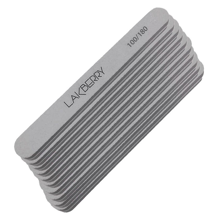 Изображение товара GET THE REASON LAKBERRY Пилка-баф для шлифовки ногтей узкая прямая 100/180, 10 шт.