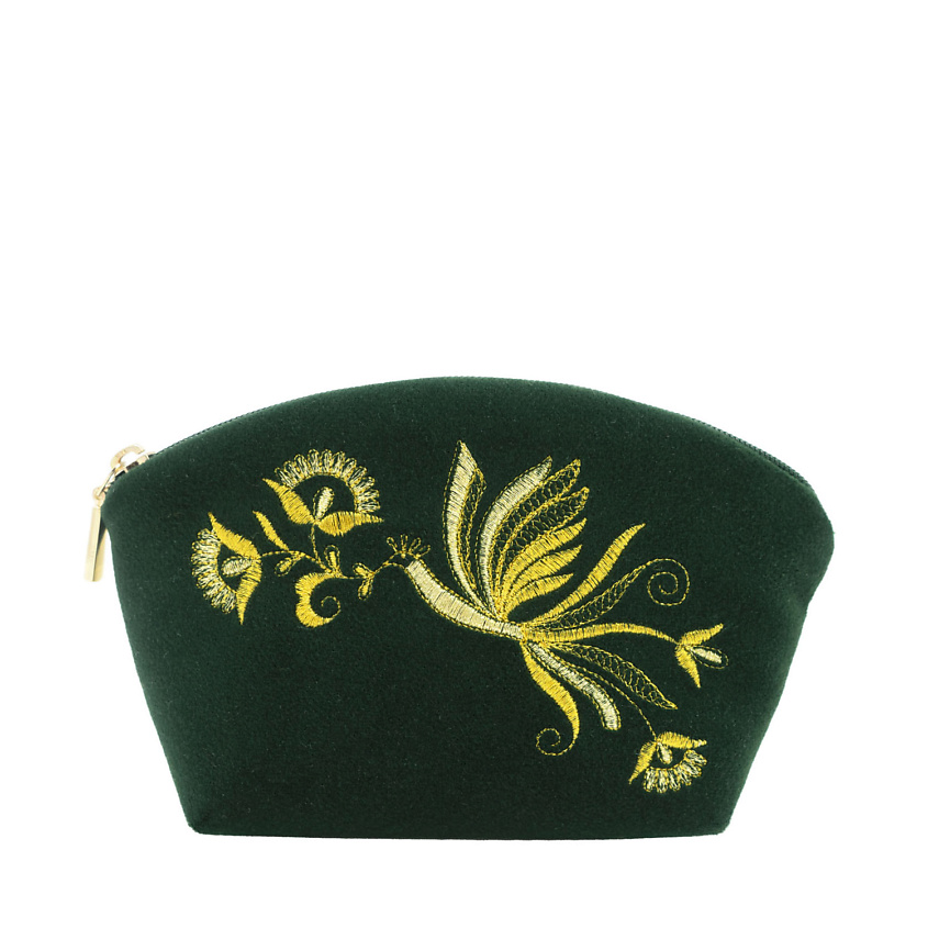 Изображение товара ТОРЖОКСКИЕ ЗОЛОТОШВЕИ Косметичка бархатная Мод 294 Рис 852, Зеленый