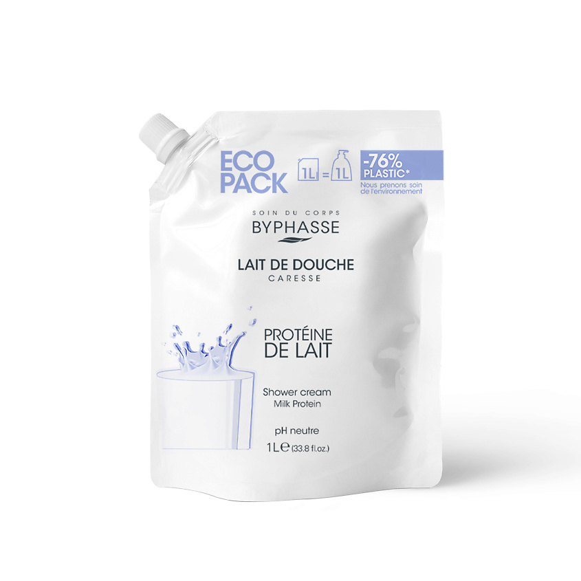 Изображение товара BYPHASSE ECOPACK Гель для душа CARESSE с молочными протеинами, 1000 мл