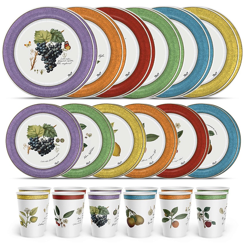 Изображение товара PRIORITY Одноразовая посуда для праздника "Дыхание прованса" на 12 персон, 1 шт.