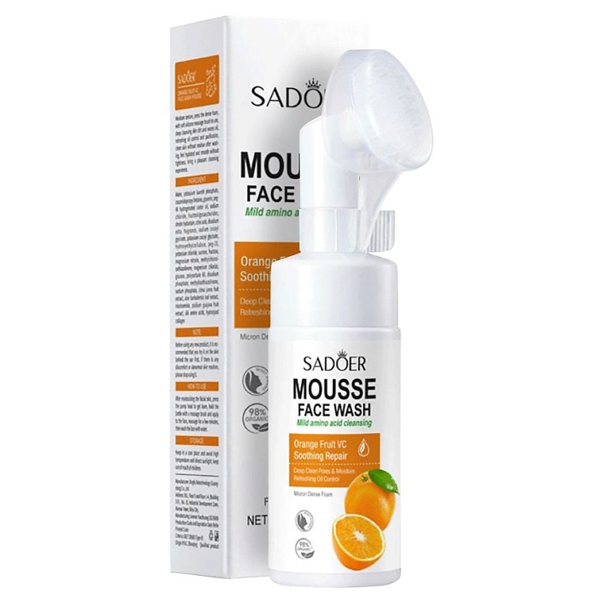 Изображение товара SADOER Мусс для умывания лица с экстрактом апельсина, 120 мл.