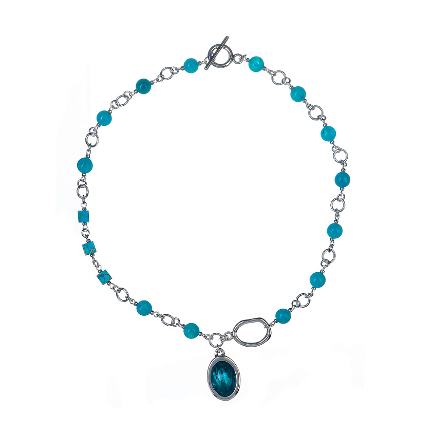 Изображение товара LANZEROTTI Колье, Коллекция Atlantide, амазонит, яшма, муранское стекло, Голубой