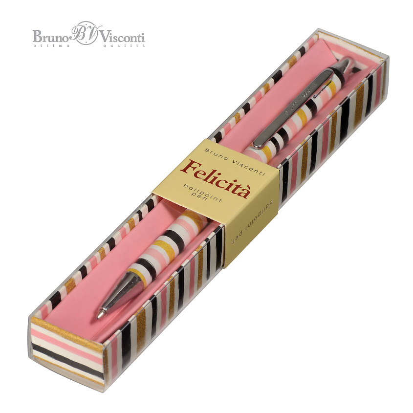 Изображение товара BRUNO VISCONTI Ручка "Felicita ПОЛОСКА" шариковая металлическая синяя 0,7 мм, Мультиколор