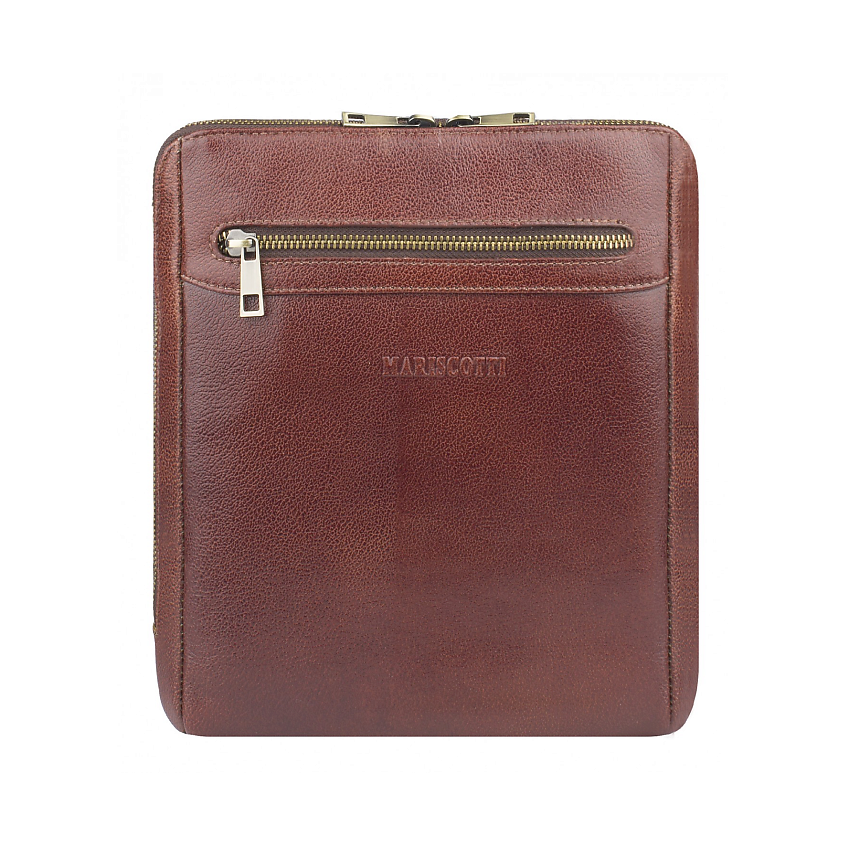 Изображение товара Мужская сумка на плечо из натуральной кожи с отделениями и регулируемым ремнем