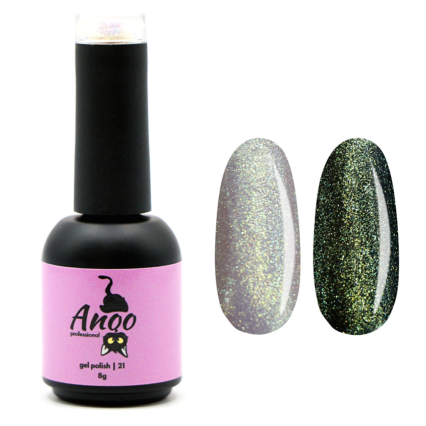 Изображение товара Гель-лак с эффектом втирки ANQO 21 оттенок профессиональный маникюр