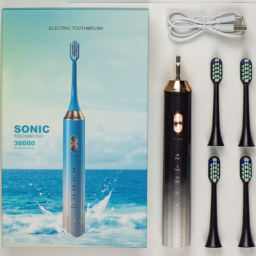 Изображение товара NAUMARTI Электрическая щетка зубная, Черно белый матовый градиент