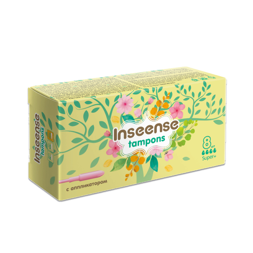 Изображение товара Тампоны Inseense Super+ с аппликатором 8 шт для комфорта и надежной защиты
