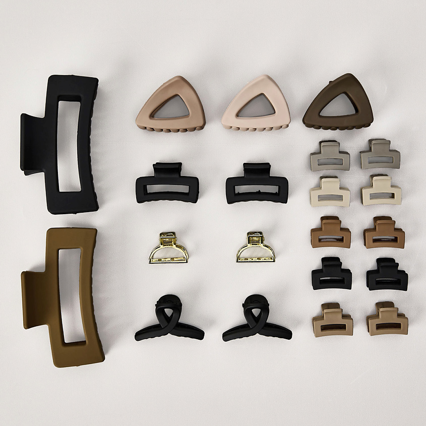 Изображение товара ZIKOLKI STORE Заколки-крабики для волос подарочный набор крабов, подарок женский, 21 шт