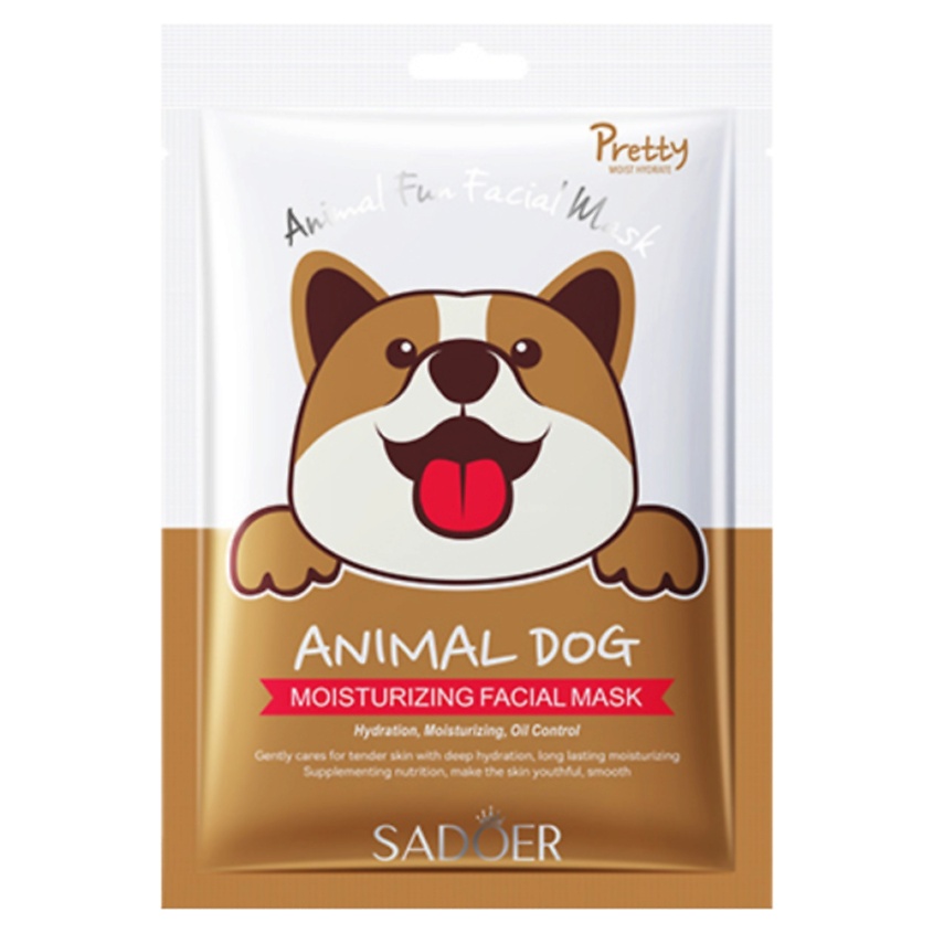 Изображение товара SADOER Тканевая маска для лица увлажняющая с рисунком собаки, 25 гр