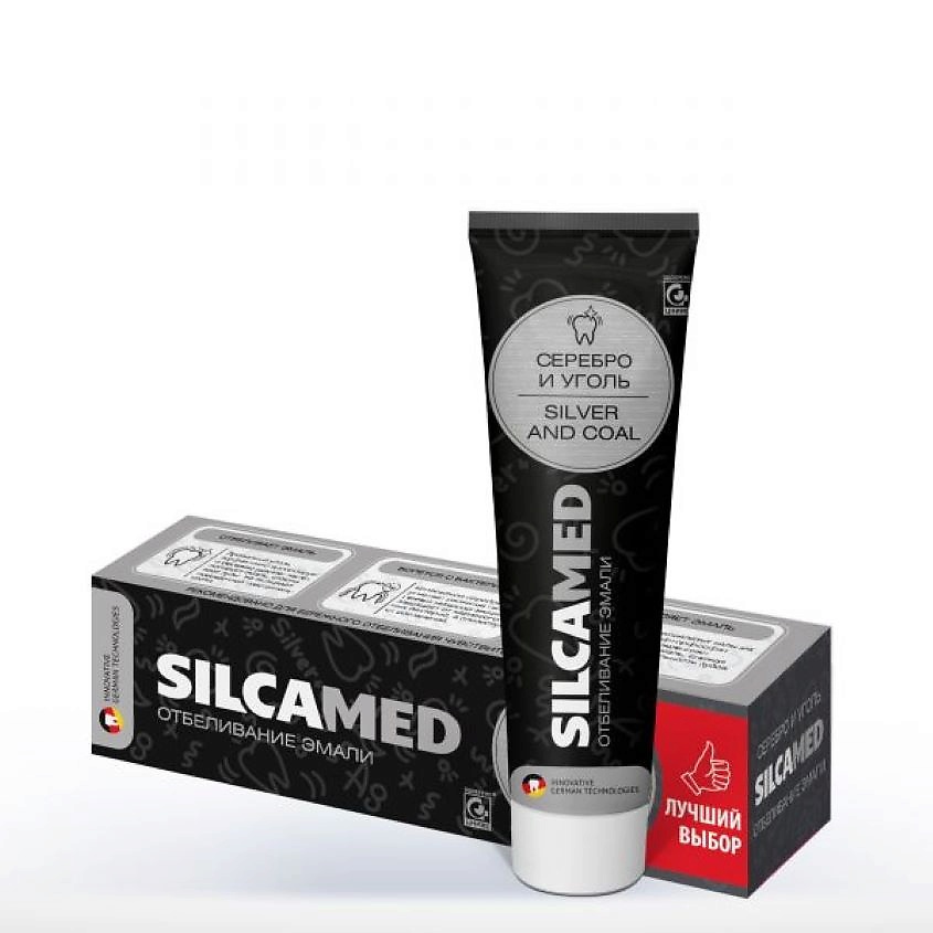 Изображение товара SILCAMED Зубная паста Серебро и уголь, 130 г