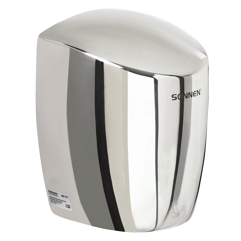 Изображение товара Электросушилка для рук SONNEN HD-777 серебристая компактная и гигиеничная