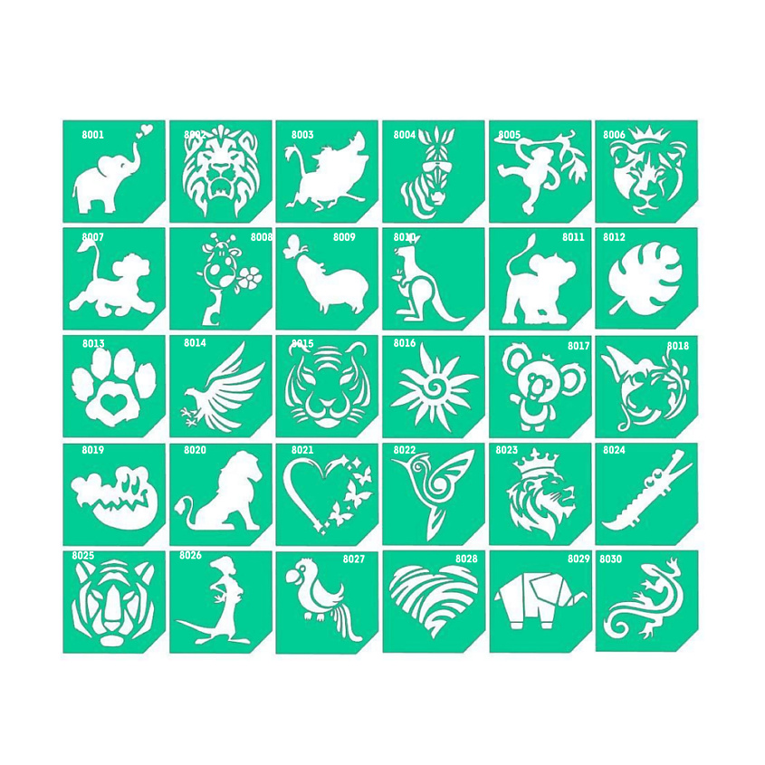 Изображение товара KILDIMIA Набор трафаретов для блеск тату, 30 шт