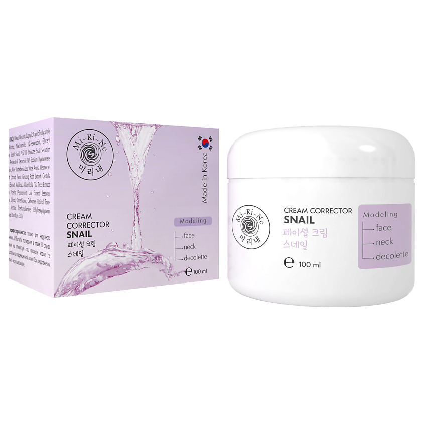 Изображение товара Крем для лица шеи и декольте MI-RI-NE SNAIL моделирующий с муцином улитки 100 мл