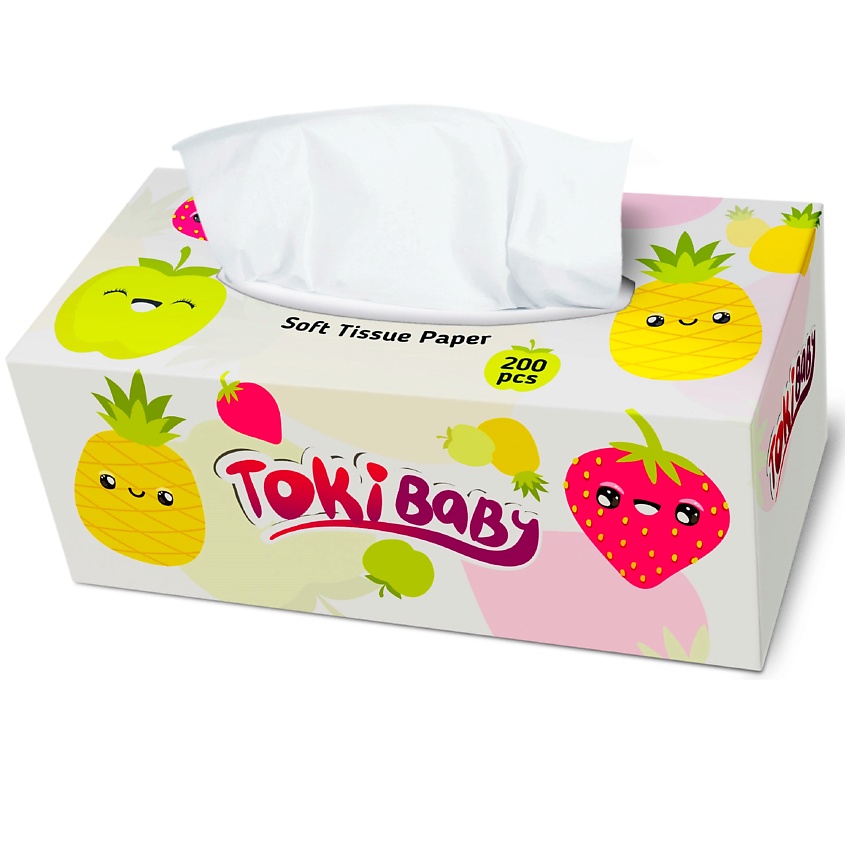 Изображение товара TOKIBABY Салфетки бумажные, Салфетки бумажные мягкие в картонной коробке 600 шт.